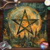 Moon Phase Five-Pointed Star Design Altar Cloth Tarot Tablecloth Altar Cloth tablecloth Divination Astrology Oracle Board Mat 3