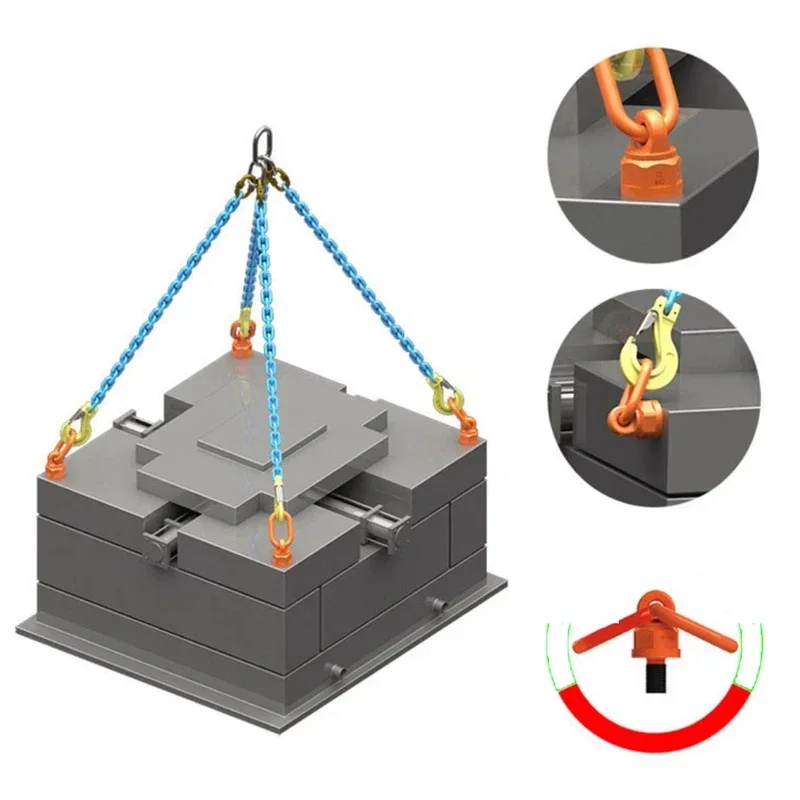 360&deg; Rotating Crane Lifting Sling Ring For Hoisting Mould High Strength Hanging Bolts Universal Eyebolt Size M8~M24