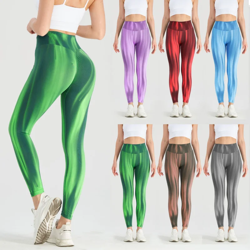 Seamless Push Up Scrunch Sport Leggings For Women Tummy Control Butt Lift Yoga Fitness Tights Gym Workout Pants Aurora Gradient