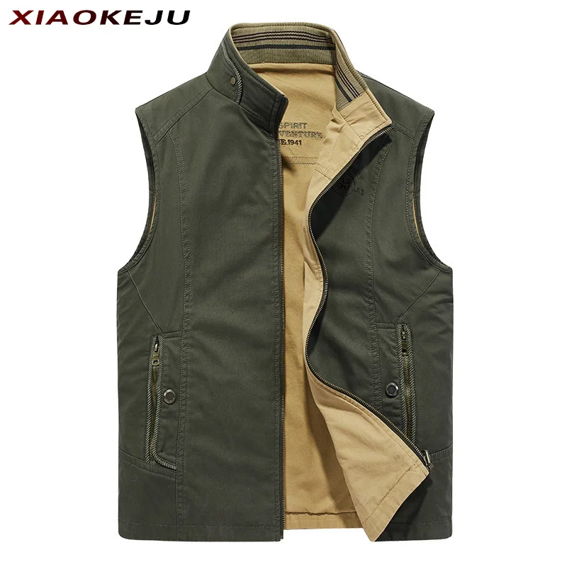 Vest Jackets Hunting Man Multi-pocket Zip Work Men Clothing Men's Free Shipping Motorcyclist Tactical Military Sleeveless Spring free shipping custom suit ivory groom tuxedos groomsman suit wedding mens suits jacket pants vest