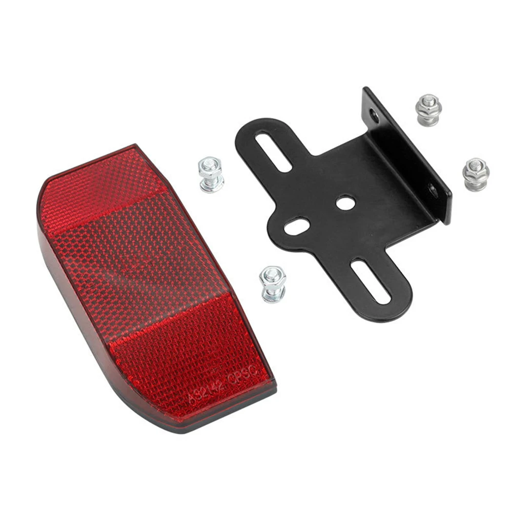 

Acrylic bike bicycle rear tail light reflector with enlarged panel adjustable width aluminum alloy mounting plate