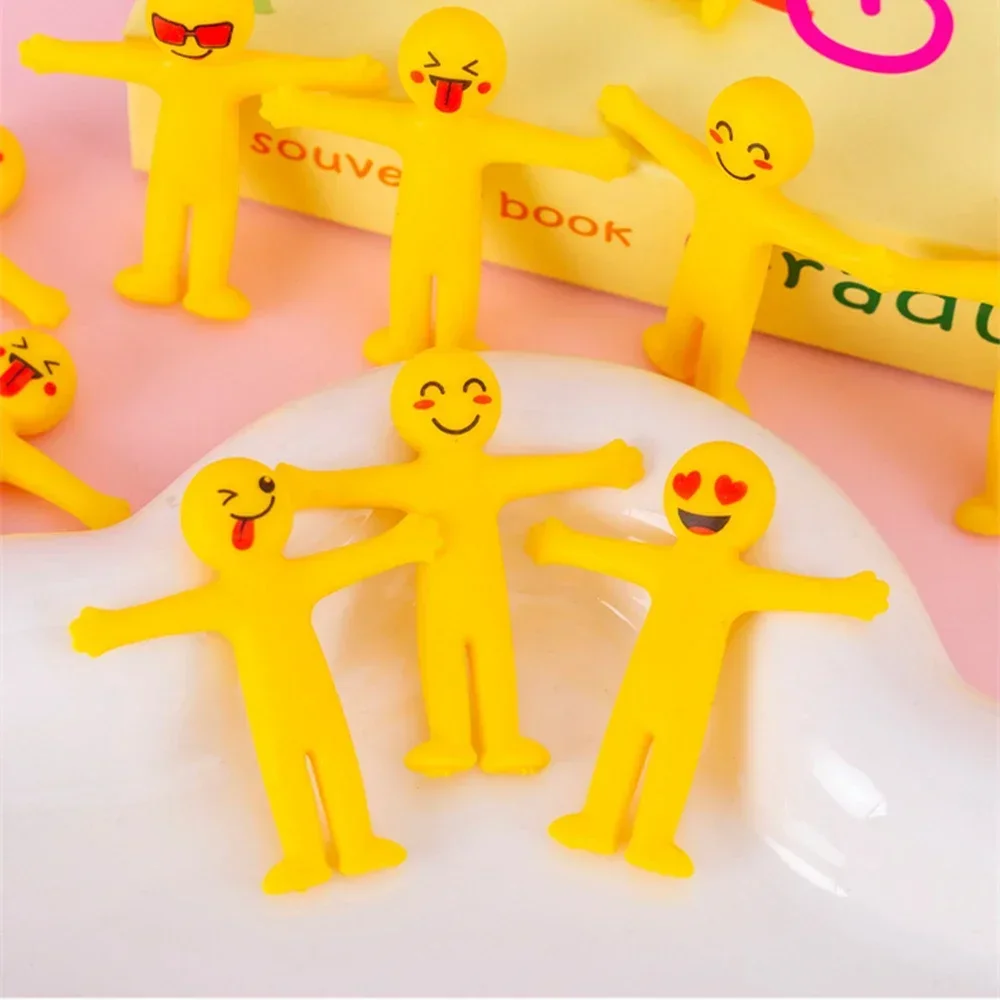 

10Pcs Stretchable Yellow Smile Minifigure Stress Relief Toys Kids Party Rewards Gifts Carnival Party Favors Giveaway Pinata