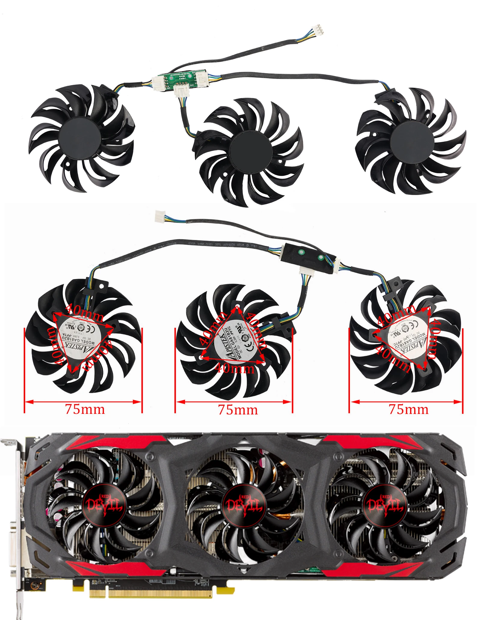 Кулеры для видеокарт PowerColor Red Devil Radeon RX 470 480 580 ...