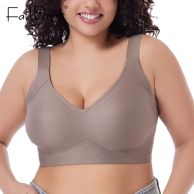 FallSweet soutien-gorge Push UP pour femmes sans couture grande taille soutiens-gorge coupe mince sans fil Bralette Sexy brassière Femme M-6XL 1
