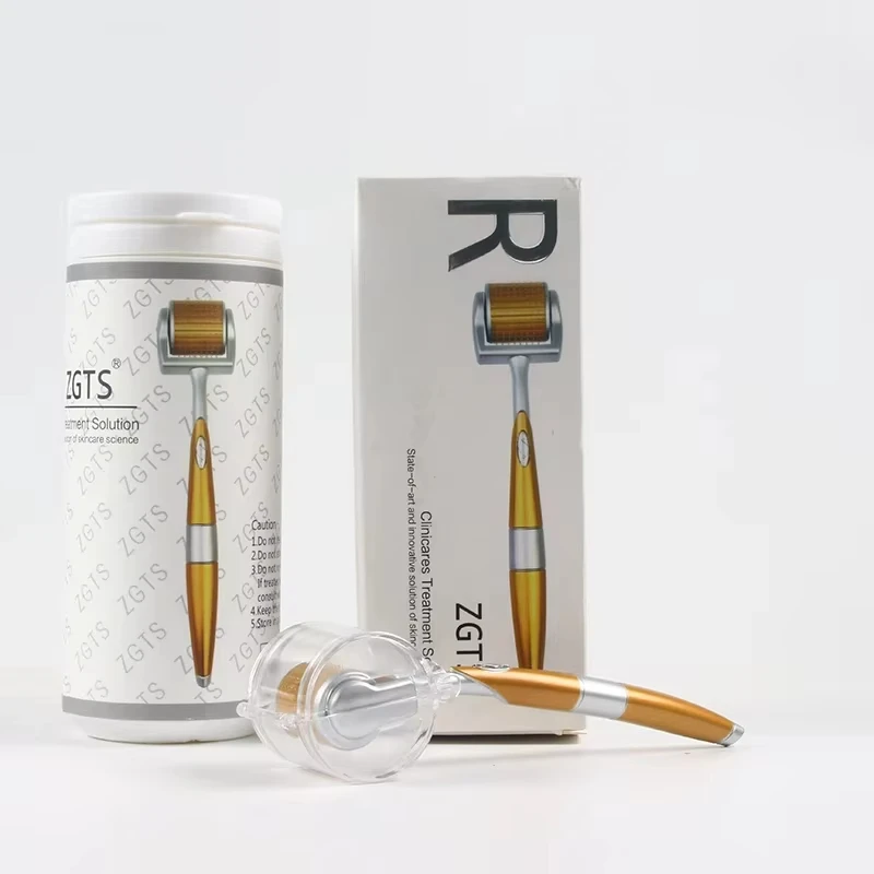 Gold Roller Facial Massager 192 Titanium Micro Needle Beauty Care Tools beard growth hair loss treatment Device 0.2/0.25/0.3/0.5