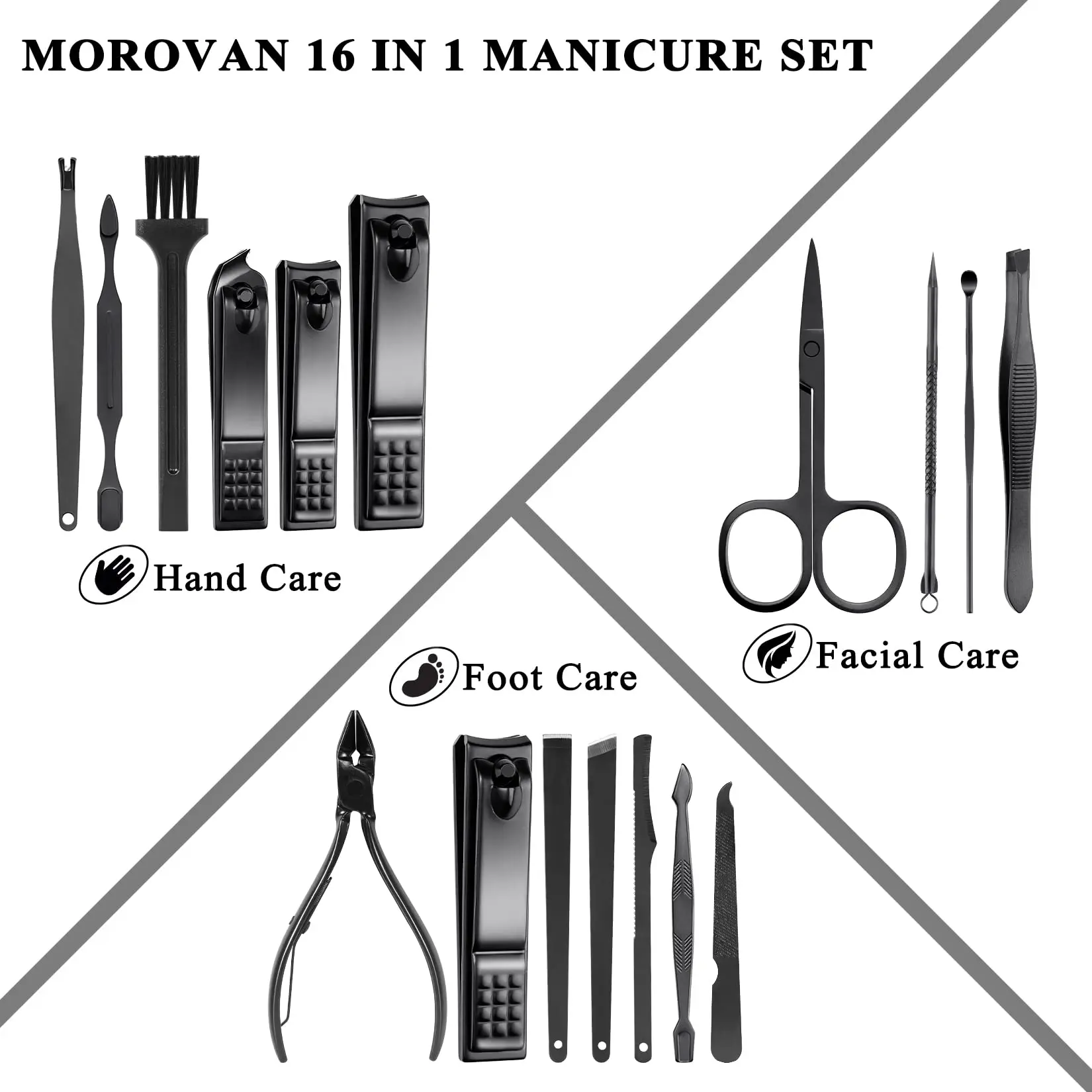 4/16 pcs Manicure Set Pedicure Sets Nail Clippers High-quality Steel Professional Nail Cutters Tools with Travel Case Kit Home C 3