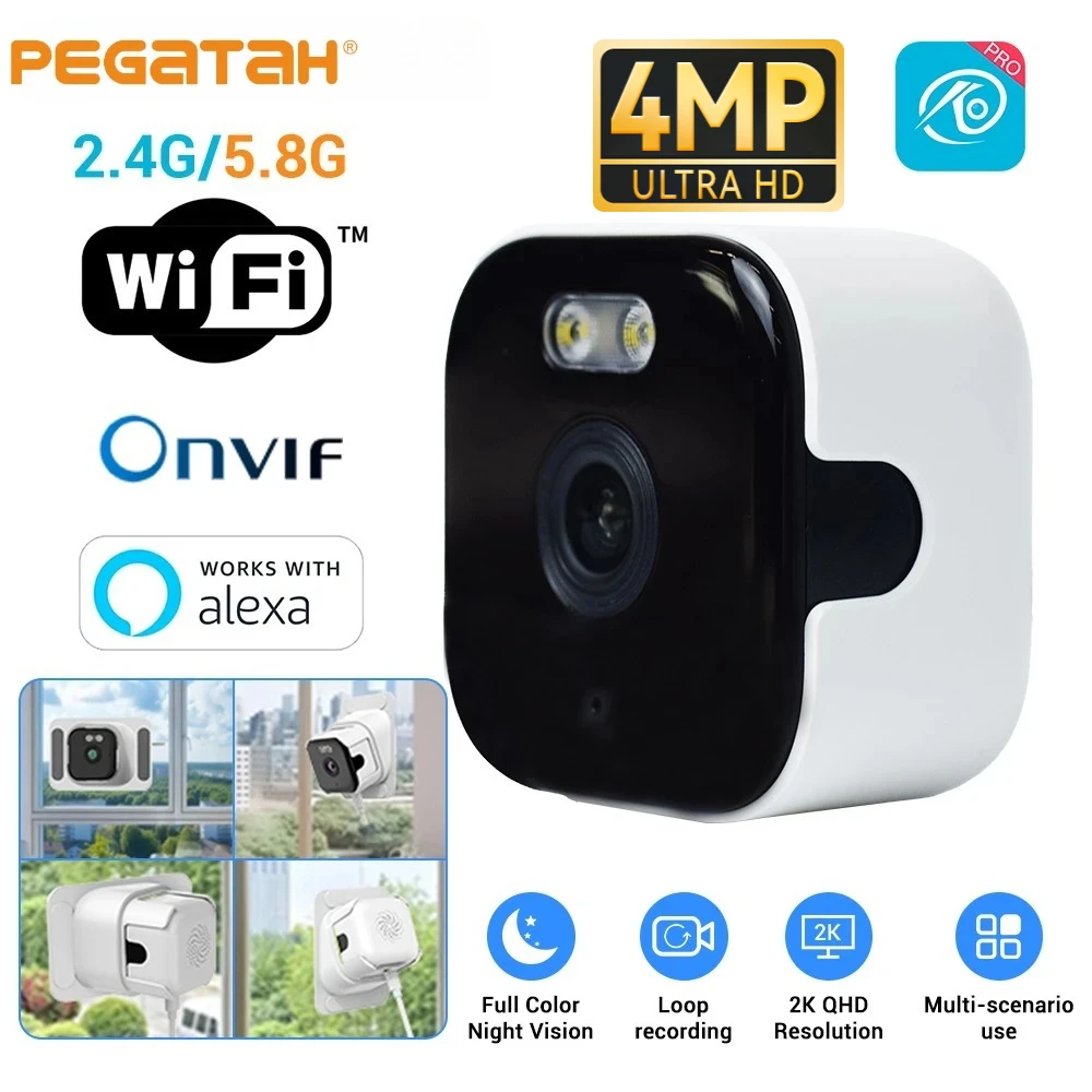 Mini Window Camera 4MP Wifi Security Camera Indoor Cam for Home Security Color Night Vision Motion Detection 24/7 Recording 1