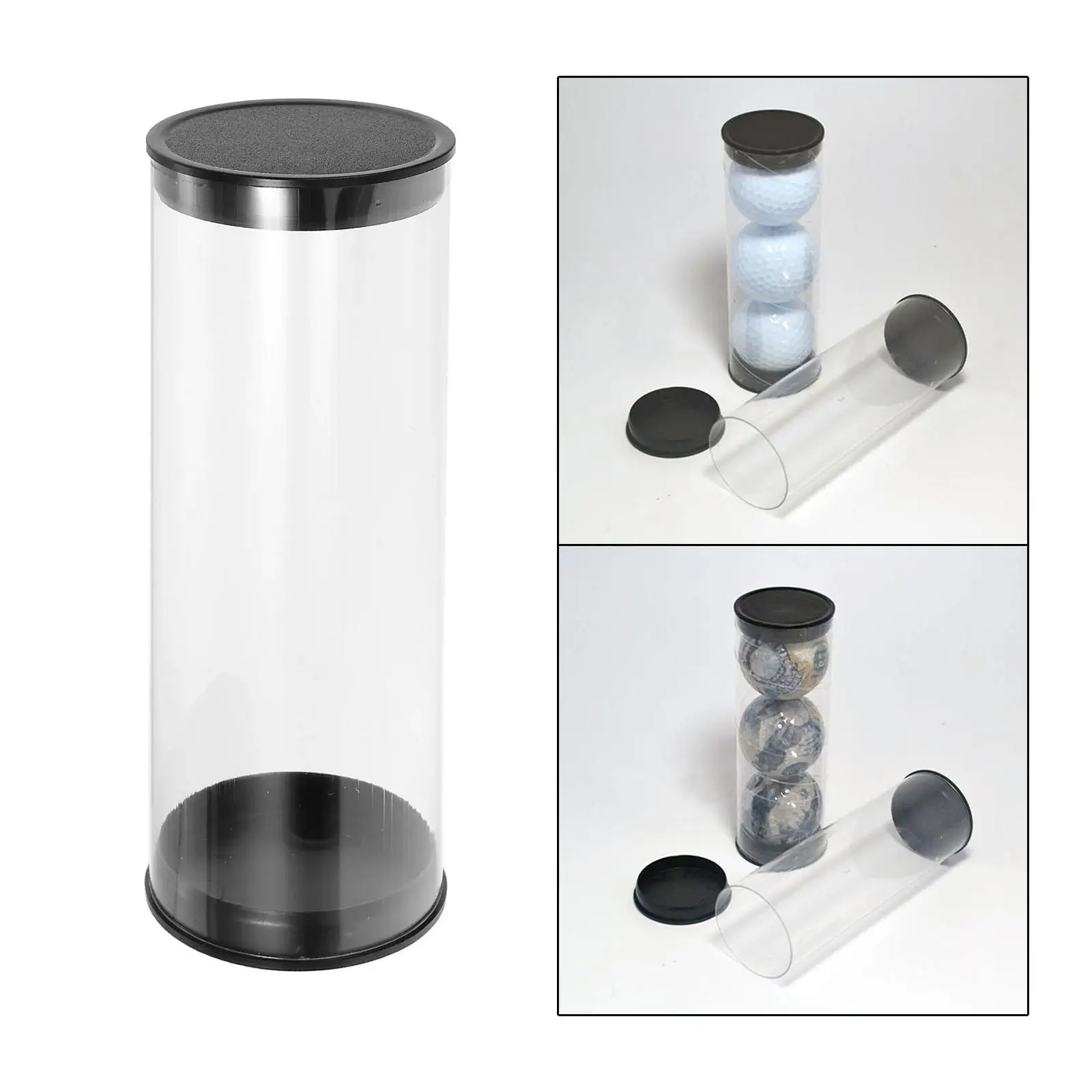 Golf Ball Tube Barrel Golfs Case 45mm Round Carrying Displaying Collectibles