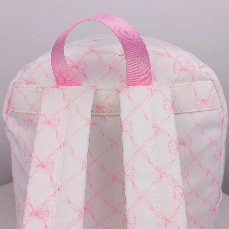 Floral Bow Print Backpack With Lunch Bag for Girl Boy
