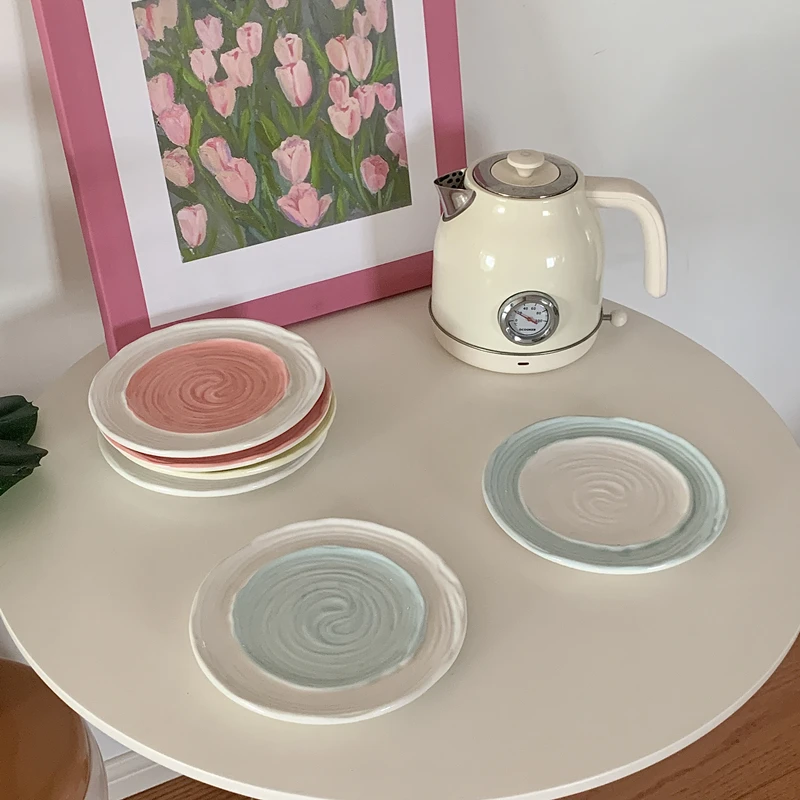 

Originality Hand-painted Ceramic Plate for Food Plates Ceramics Wavy Fruit Dessert Steak Plate Breakfast Plate