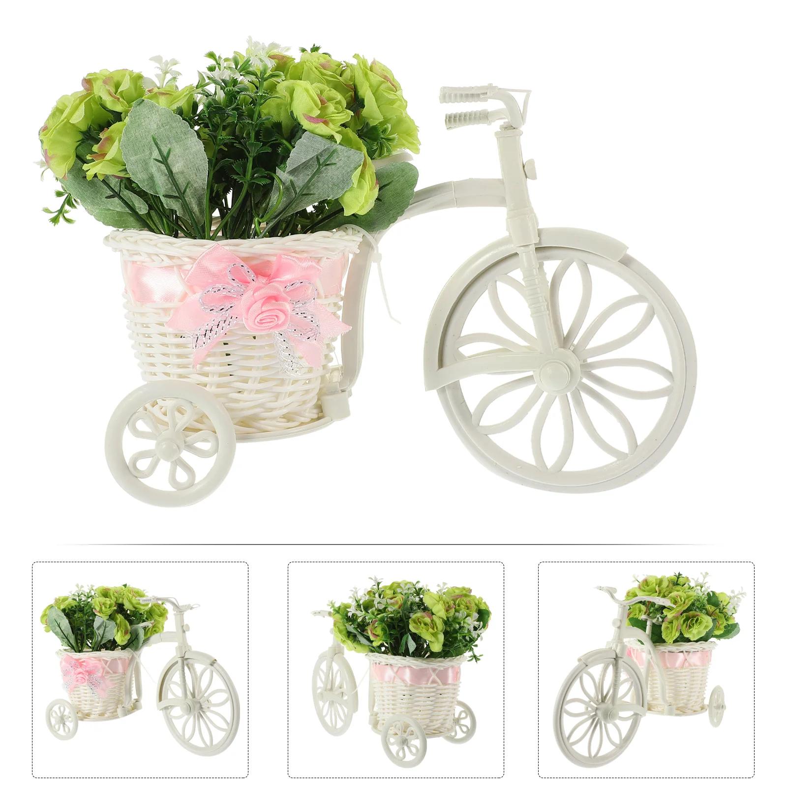 

Tricycle Plant Stand Flower Pot Cart Holder Artificial Flowers Arrangements Bike Flower Holder Desktop Plant Stand