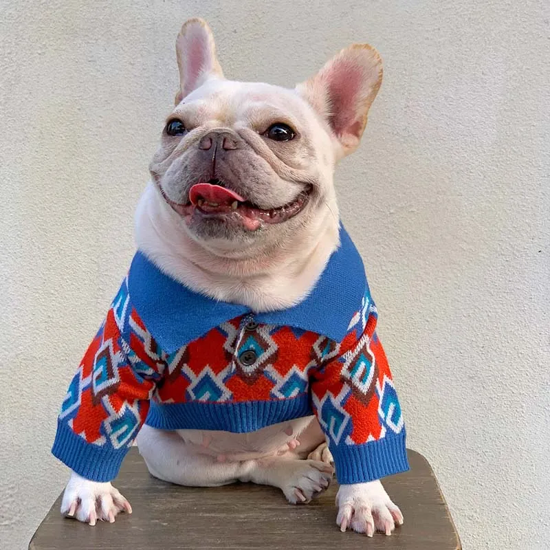 Design Fashion Dog Clothes Winter Pet Knitwear French Bulldog