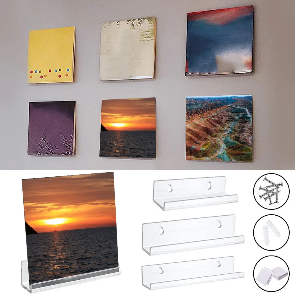 Acrilico Trasparente Record Cd Storage Rack Soggiorno Decorazione Vinile Record Shelf Wall Holder Record Cd Display Shelf