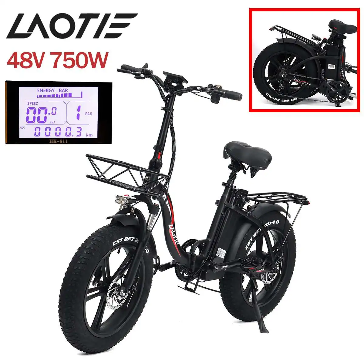 LAOTIEFL757S750W48V15Ah20x40inFatTireFoldingElectricMoped