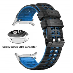Silicone Sport Band with Curved End for Galaxy Ultra 47mm (Silver black blue)