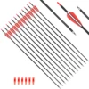 LAIXING 12PCS Carbon Arrow 30 Inch Carbon Arrows Replaceable Arrowhead for Compound/Recurve Bow Archery Hunting Targeting 1