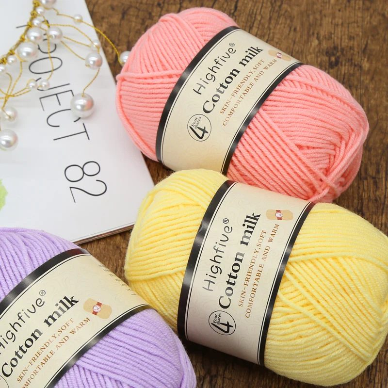 5pcs Cotton Baby Milk Thread Worsted Handmade Wool Line Crochet Cotton yarn For knitting Bargain Wholesale Price 5