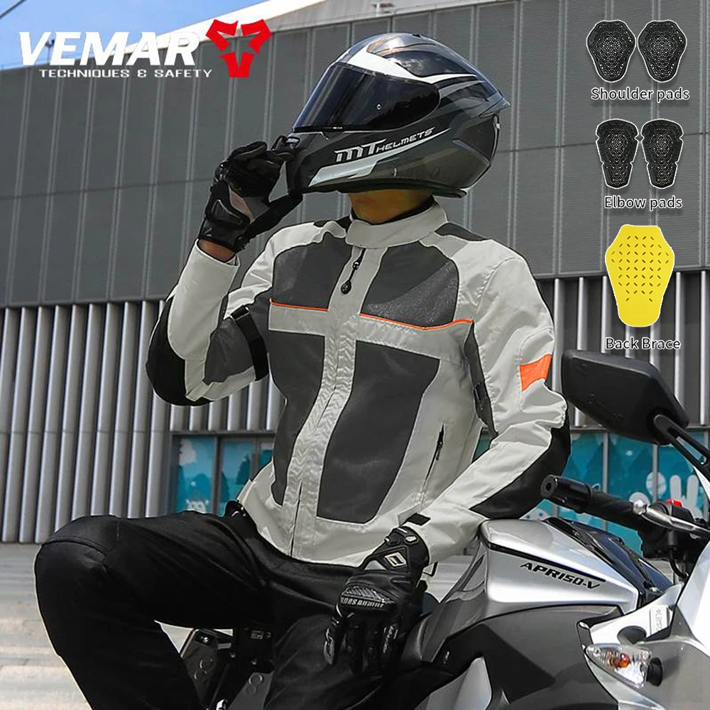 Atmungsaktives Mesh Motorradjacke Mesh Sommer Herren Vemar Herren