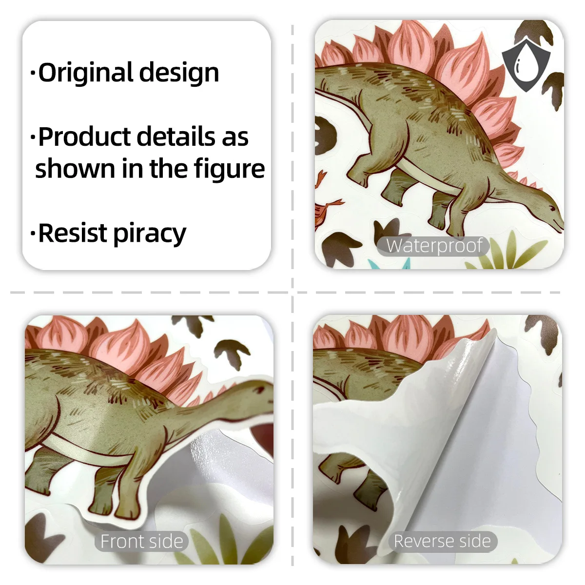 Blue Luminous Dinosaur Wall Stickers Glow in The Dark Dino Decals for Kids Room Boys Bedroom Wall Decoration Fluorescent Sticker