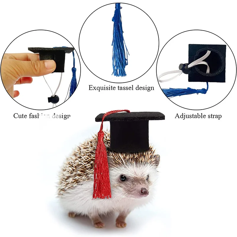 Hamster Guinea Pigs Graduation Caps Mini Bachelor Hats Bow Ties Bunny Necktie Hedgehog Small Animal Caps Costume Accessory