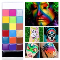 Face Body Oil Paint Painting Pigment Non Toxic Safe Kids Flash Tattoo Painting with Brush Art Halloween Cosplay Party Makeup 1