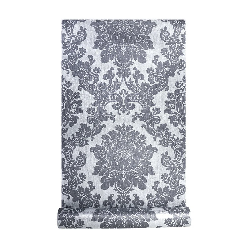 

Luxury Damask Floral Wallpaper Embossed PVC Wall Paper Roll Waterproof Ktv Loft Wall Cover Living room Bedroom Home Decor