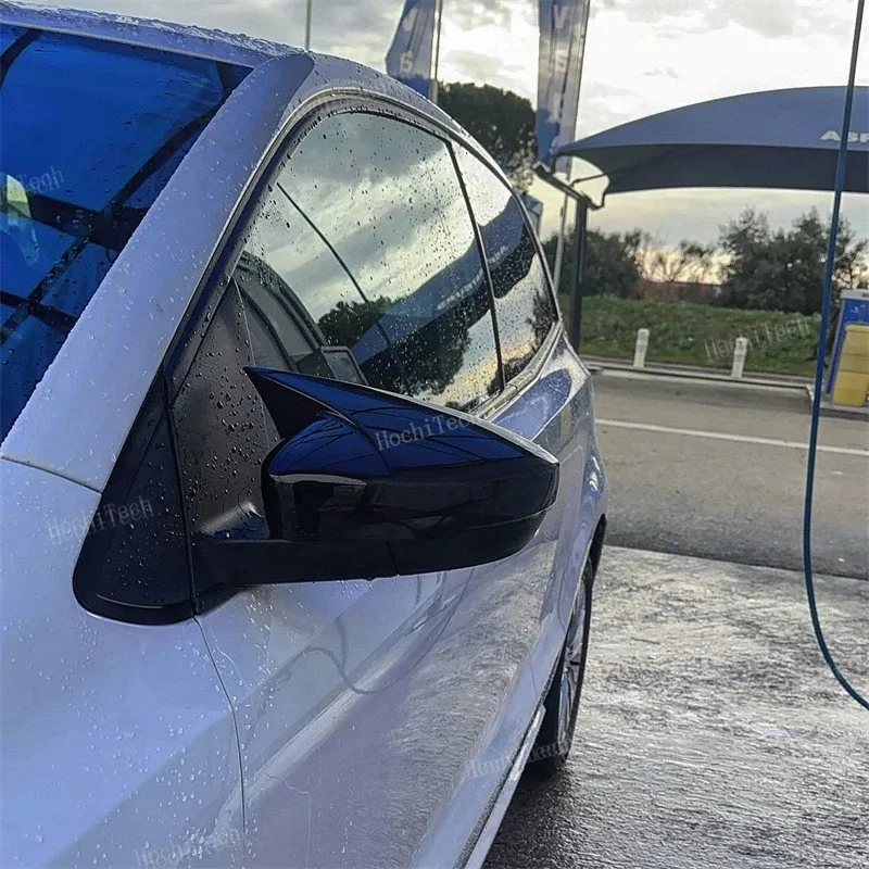 Hohe Qualität Für Volkswagen VW Polo MK5 6R 6C 2009-17 ABS Seite Rückspiegel Abdeckung Kappen Shell trim OX Horn Stil Außen – Detail 24