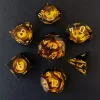 BESCON Dragon's Eye Sharp Edged Polyhedral Dice Set of 7, Handmade Dragon's Eye Dice for Role Playing Game, 4 colors available 5