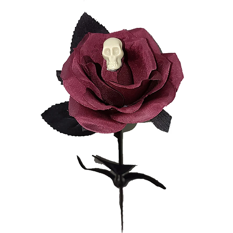 

Horror Flower Rose Artificial Flower Halloween Supplies Black Fake Flower Cosplay Costume Accessories