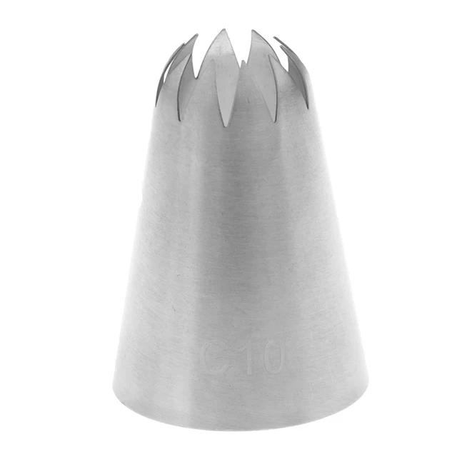 #C10 Nagy Méretű Csővezeték Fúvókák Tejszín Dekoráció Jeges Tippek 10 Foga Szoros Csillag Tészta Fúvóka - Image 3