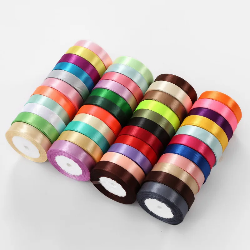 

25Yards/Roll Silk Satin Ribbons for Crafts Bow Handmade DIY Gift Wrap Wedding Party Decorative 2cmX22m