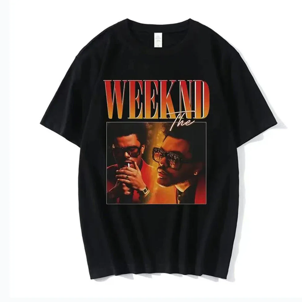 

T-shirts Tops Tee Shirt Oversize Streetwear Clothing The Weeknd 2.0 90s Unisex Black Women Tshirt Vintage Graphic