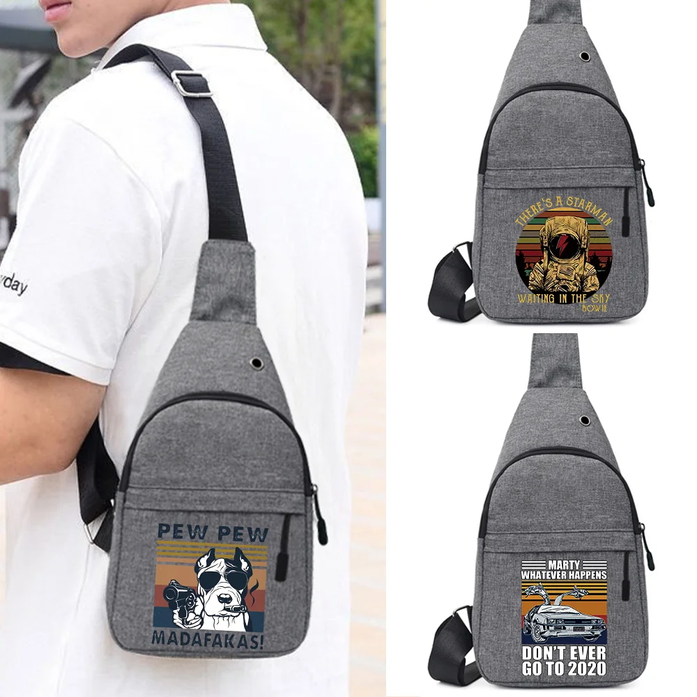 

Men's Chest Bags Casual Waist Bag Short Trip Travel Carry Pack Man Waterproof Shoulder Crossbody Bag Pew Pattern Handbags