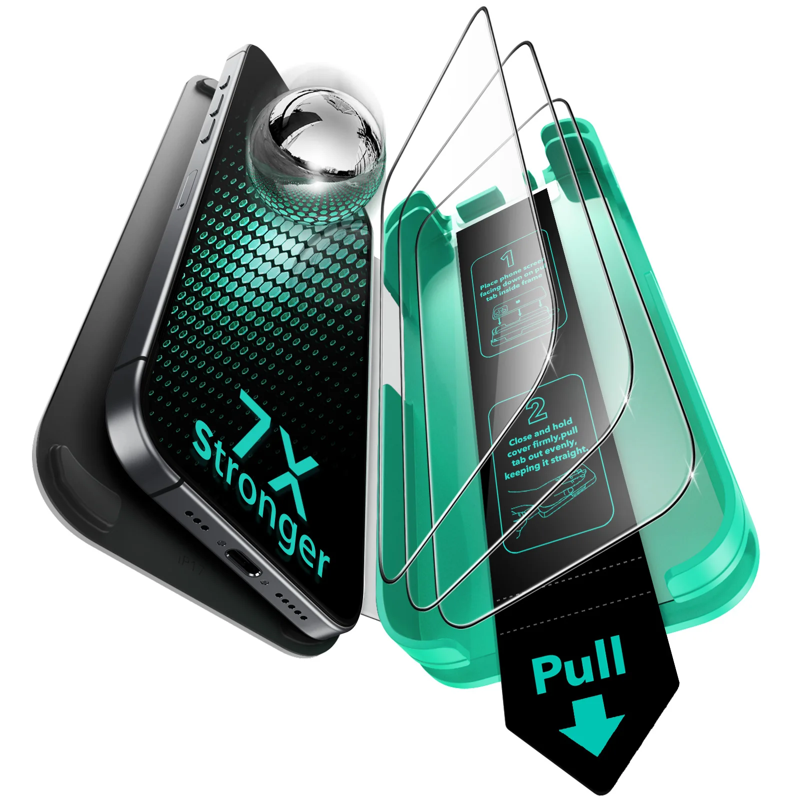 واقي شاشة زجاجي ESR لهاتف iPhone 13-17 Pro Max (3...