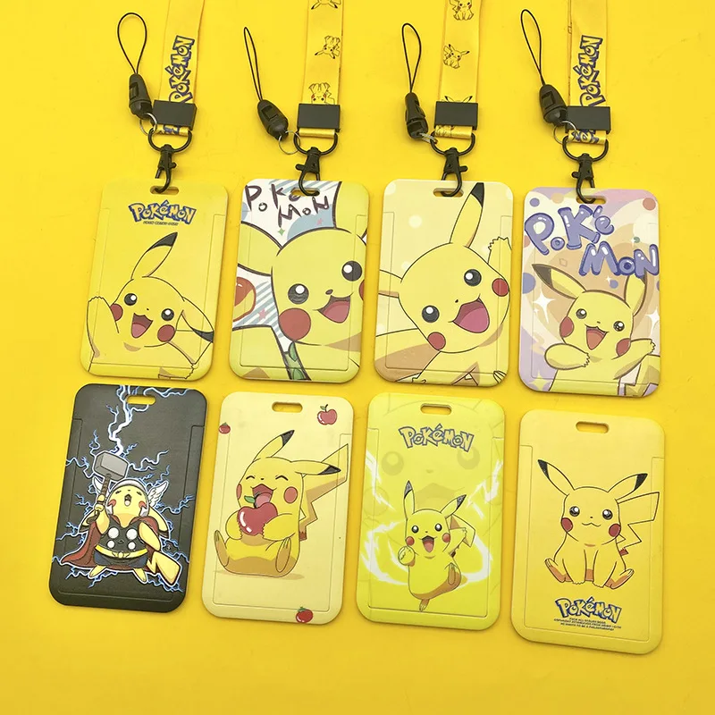 

[TAKARA TOMY] Pokemon Go Pikachu Subway Bus Card Holder Keychain Student Access Campus Meal Card Lanyard Protector A22091905