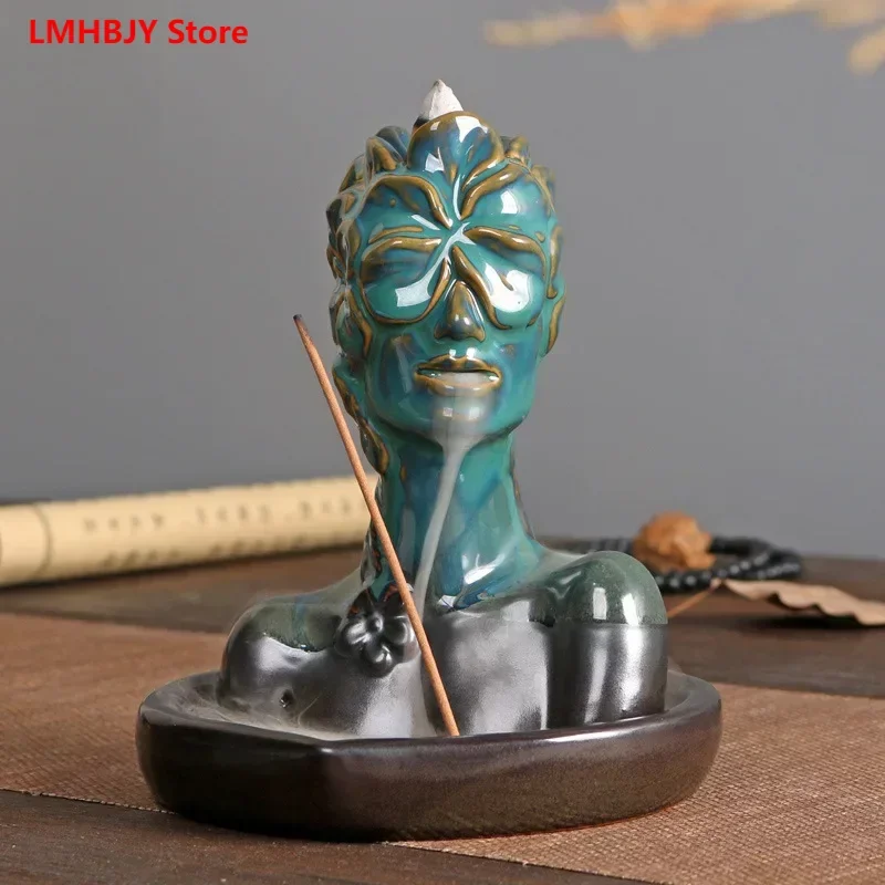 

LMHBJY Love Singing Creative Ceramic Backflow Incense Burner Smoke Indoor Incense Burner Home Aromatherapy Ornaments