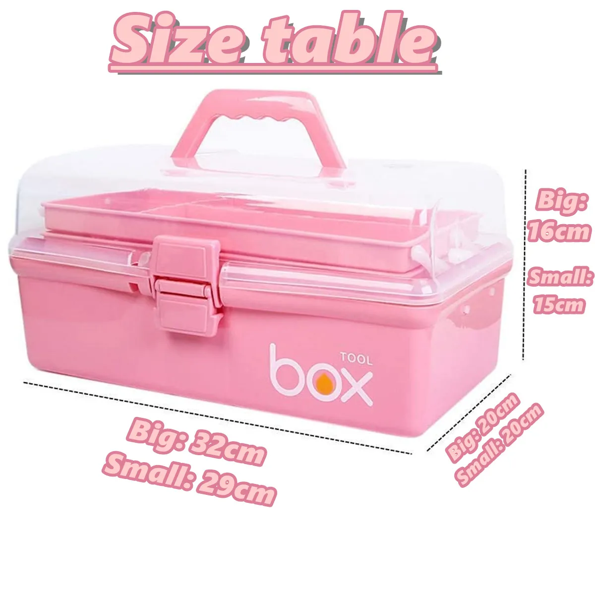 Pink Sewing Jewelry Painting Tools Box Home Storage Case Organizer w/Handle  - AliExpress