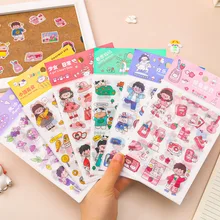

40pcs Hand Account Stickers Cartoon DIY Hand Account Material Diary Decoration Small Stickers Cute Children Sticker Pack