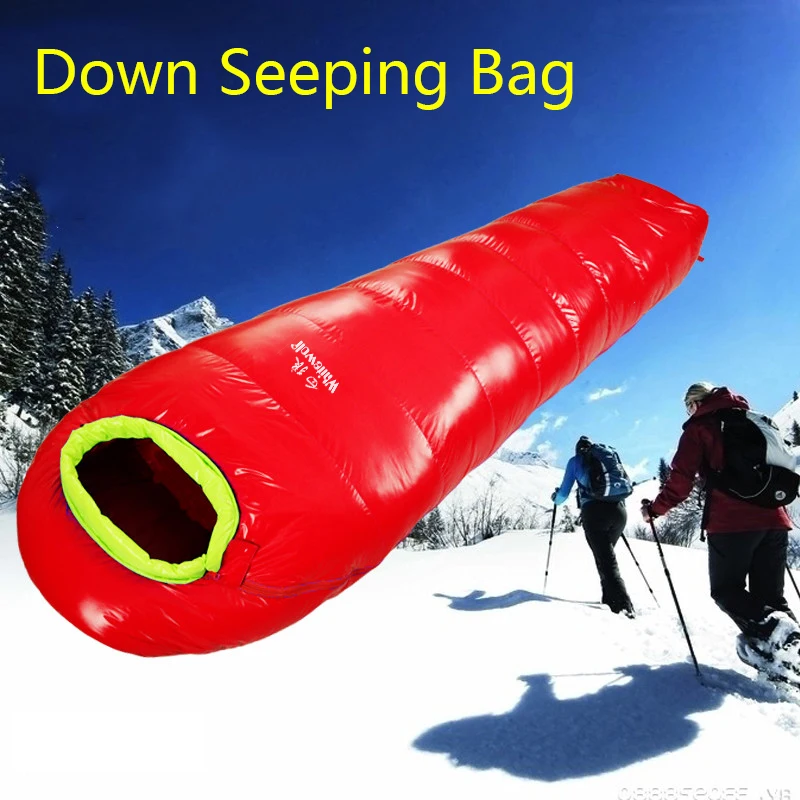 

Adult Ultralight Mummy Duck Down Sleeping Bag Outdoor Backpacking Camping Hiking Travel Spring Summer Autumn Winter Portable