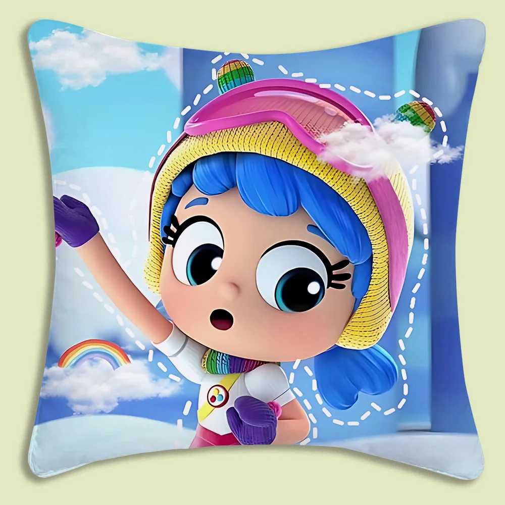 True and The Rainbow Kingdom Pillow Covers Cartoon Sofa Decorative Home Double-sided Printing Short Plush Cute Cushion Cover 6