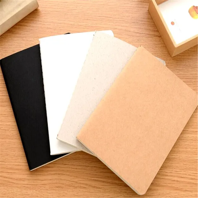 A6 Retro Blank Paper Notebook Diary Blank Sketchbook per Graffiti Painting Drawing Black Cover 88 pagine Office School Stationery 1