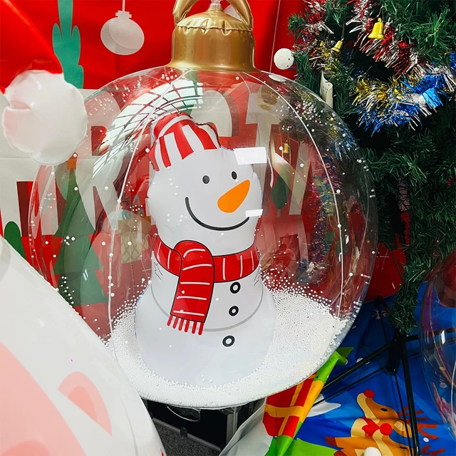 60cm PVC Inflatable Christmas Balls Toys Light Up Giant Decorated Inflatable Ball Xmas Tree Ornaments Christmas Decoration 2024 4