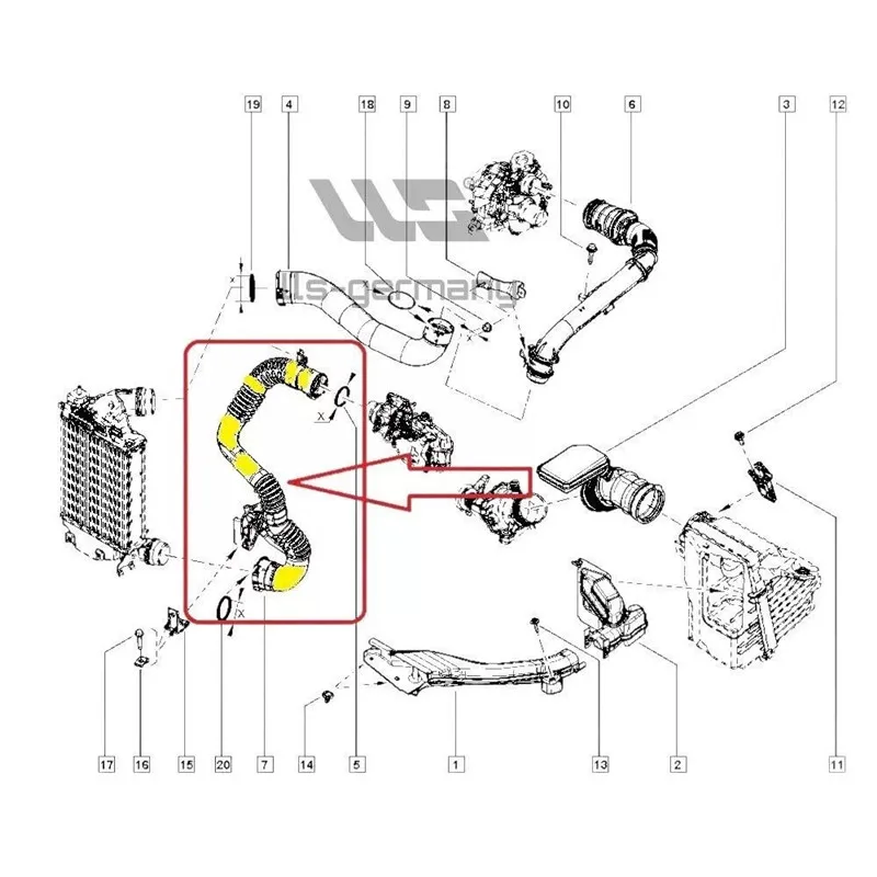Brand New Turbo Intercharge Air Hose Turbo Air Tube 14460HX40D 14460-HX40D 14460HX40B 14460-4EB1B For Nissan Qashqai Renault 2