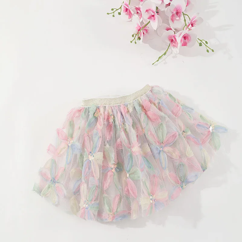 Baby Girl Clothes Cute Floral Pink Tutu Skirt Kids Princess Girls Skirt Ball Gown Pettiskirt Birthday Party Kawaii Skirts ballet tutu skirt,children skirts