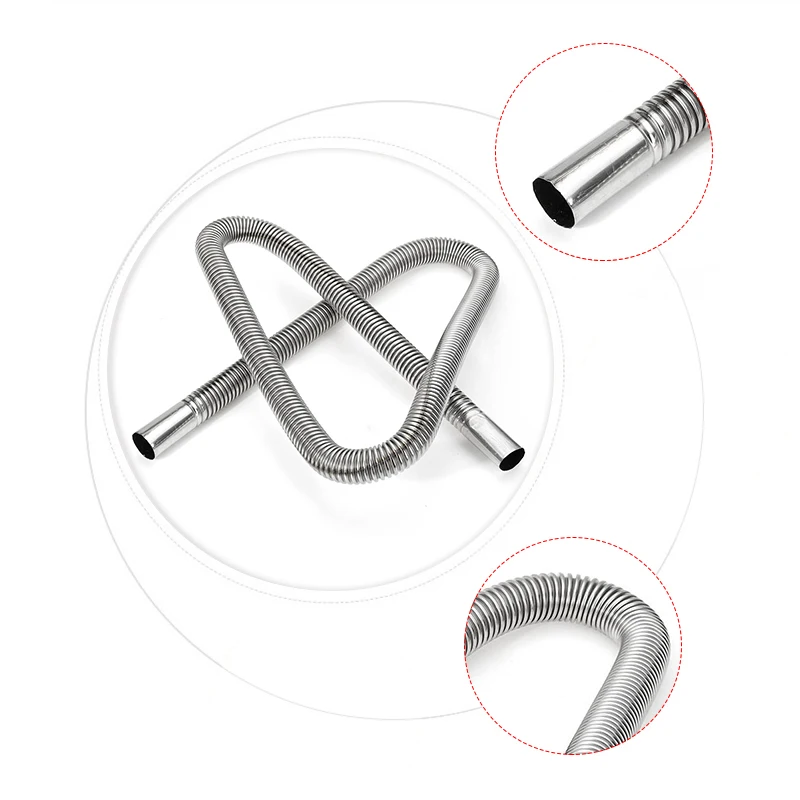 60-300cm Car Diesel Air Parking Heater Exhaust Pipe w/ 2 Clamps Fuel Tank Exhaust Pipe Stainless Steel Hose For Diesel Heater