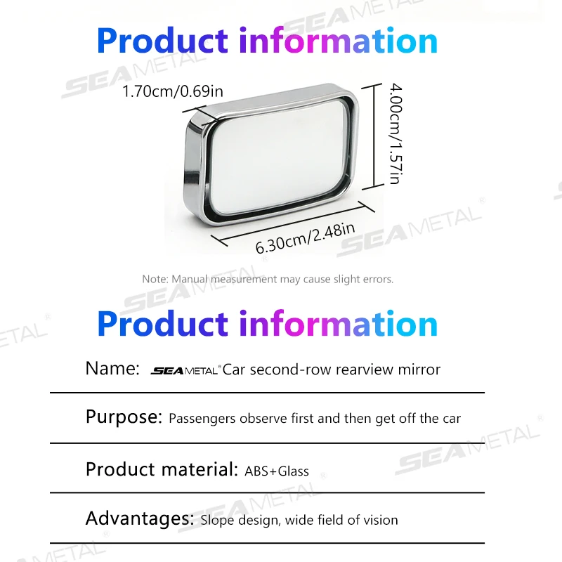Car Mirror 2pcs Wide Angle Car Blind Spot Mirrors 360 Degree Adjustable Observe HD Rearview Mirrors Accessories