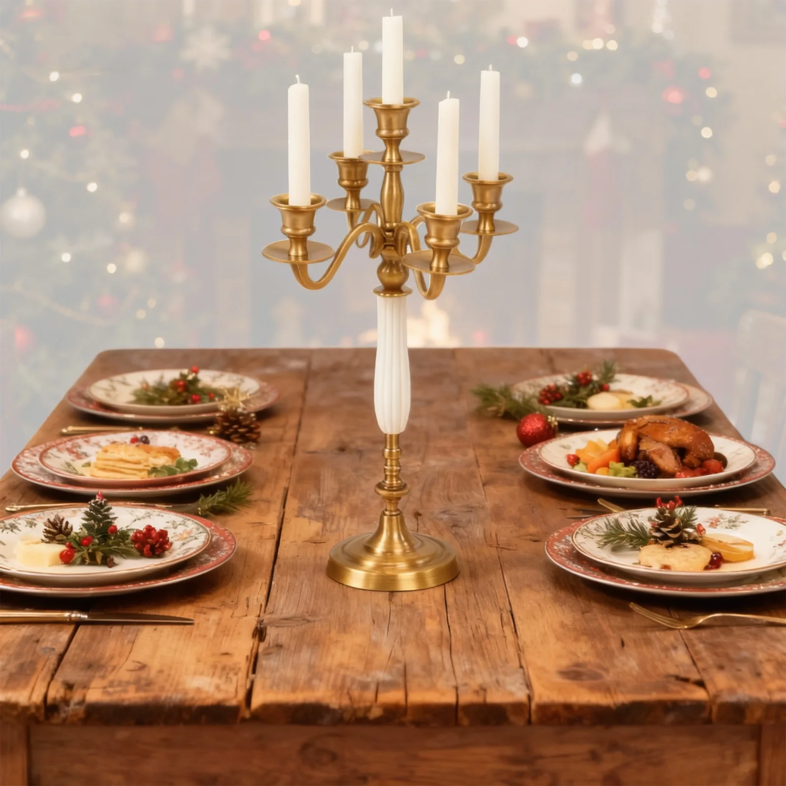 3/5 Candle Metal Candelabra Candlestick Wedding Event Candelabra Candlestick Candleholders for Wedding Dining Table Xmas Party H