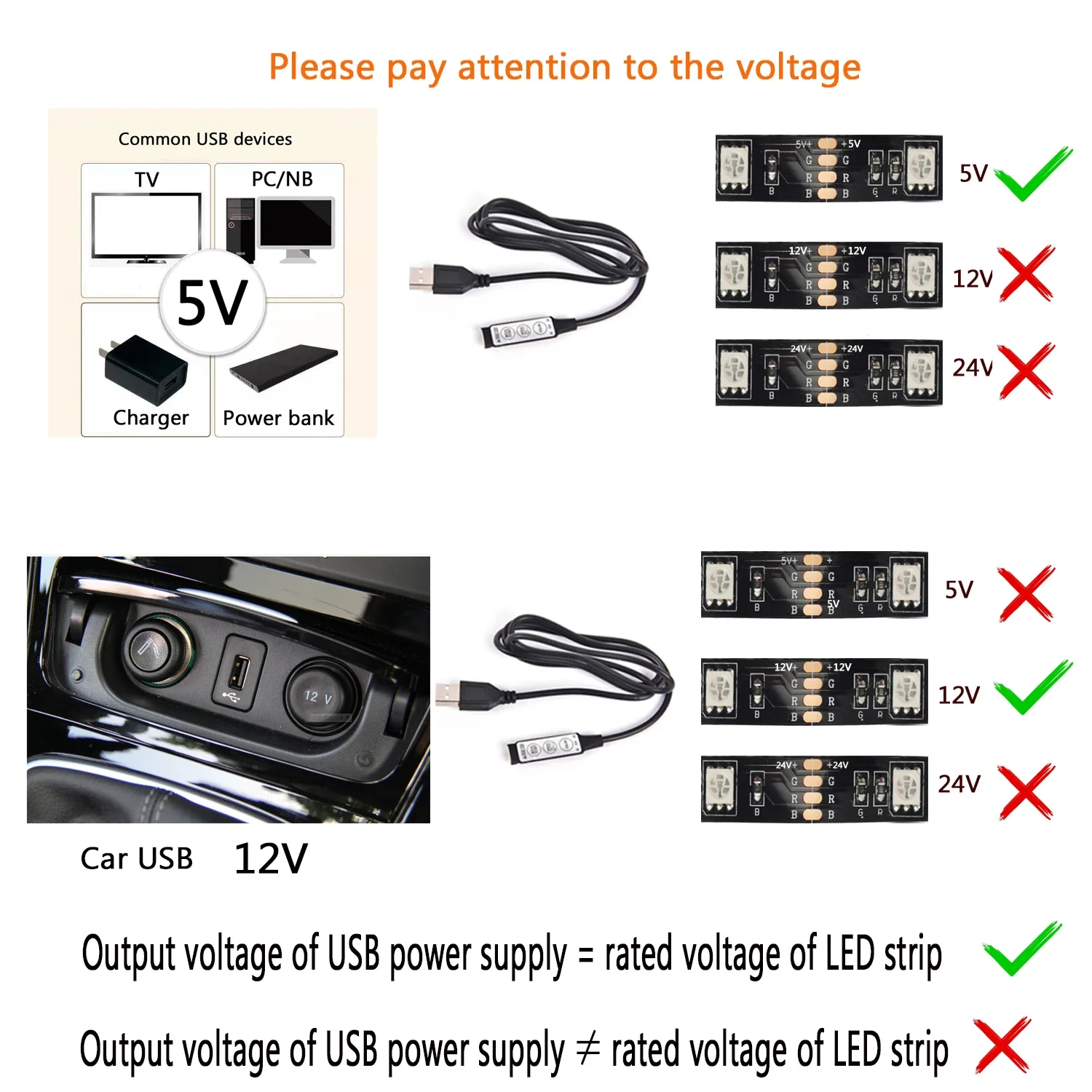 Рисунок 6 - 0,5 м 1 м RGB контроллер 5 в USB-кабель