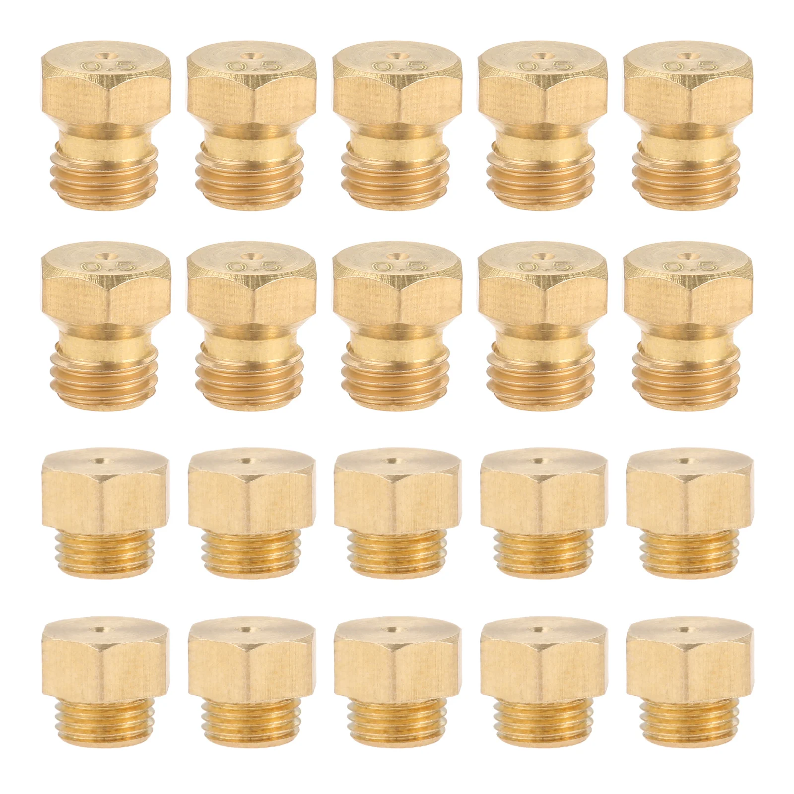 Gas Burner Nozzles Brass Jet M5x0.5mm/0.68mm (10pcs) and M6x0.75mm/0.5mm (10Pcs) For Propane Lpg Gas Pipe Water Heater DIY Burner Parts gas burner nozzle