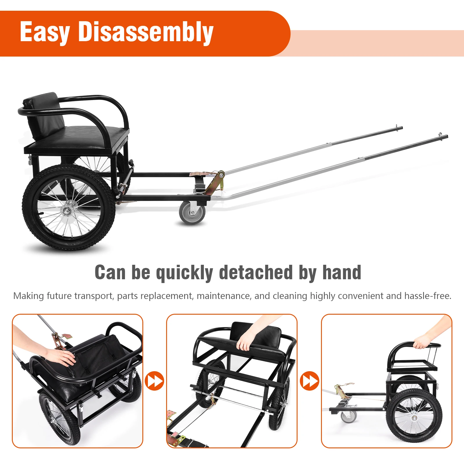 40-60KG Double Brake Dog-Pulling Stroller for Owners To Take Pets To Shopping Dog Pulling Person Car Dog Pulling Cart with Seat